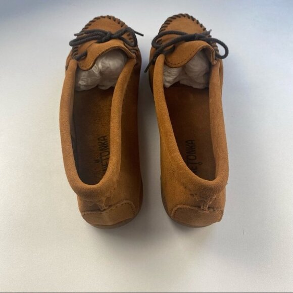 MINNETONKA Brown Suede Skimmer Moccasins - Picture 4 of 10